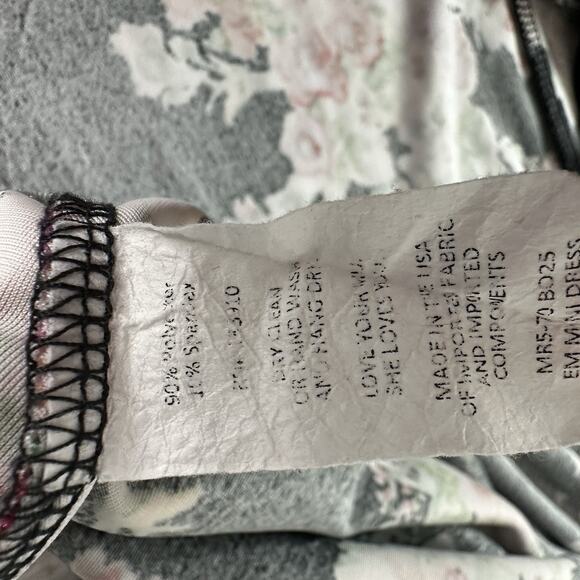 Show Me Your Mumu Dress Womens Large Black Floral Velvet Mini Boho Cottage - Picture 7 of 10